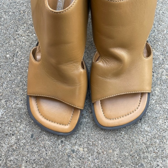 Vintage 90's block heel leather sandals - Picture 9 of 10